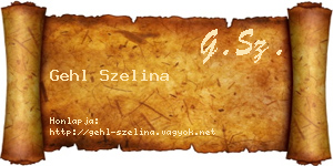 Gehl Szelina névjegykártya